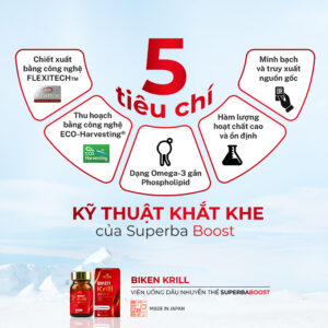 5 tiêu chí mà Aker BioMarine áp dụng nghiêm ngặt với Superba Boost